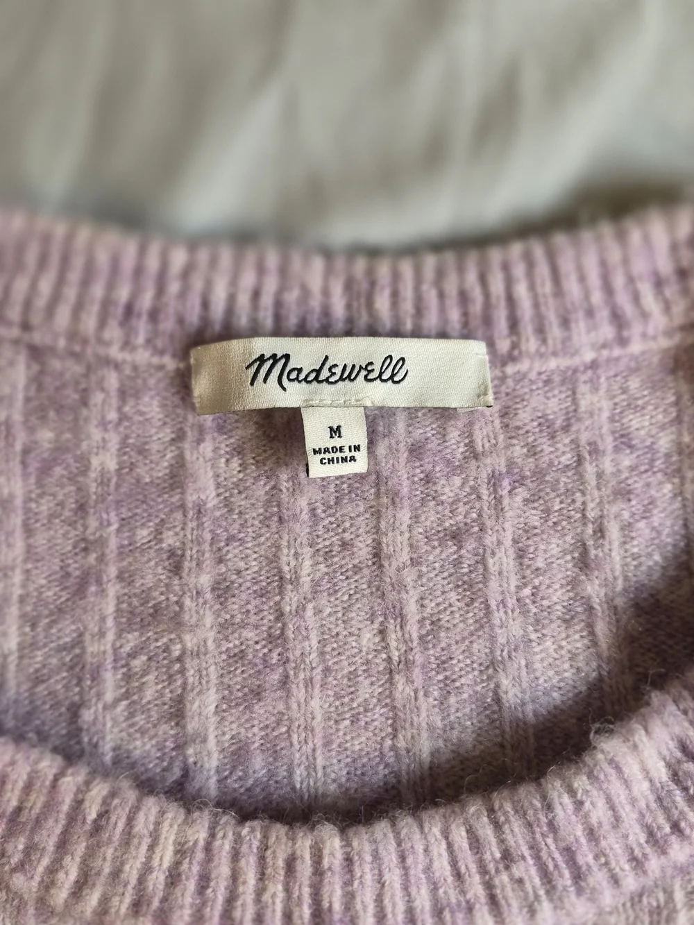 Madewell Lilac Ribbed Crewneck Sweater - Women's Knit Pullover M